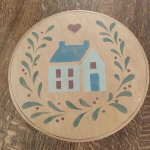 Wooden Folk Art Round Box with Lid from The Old Drum Shop